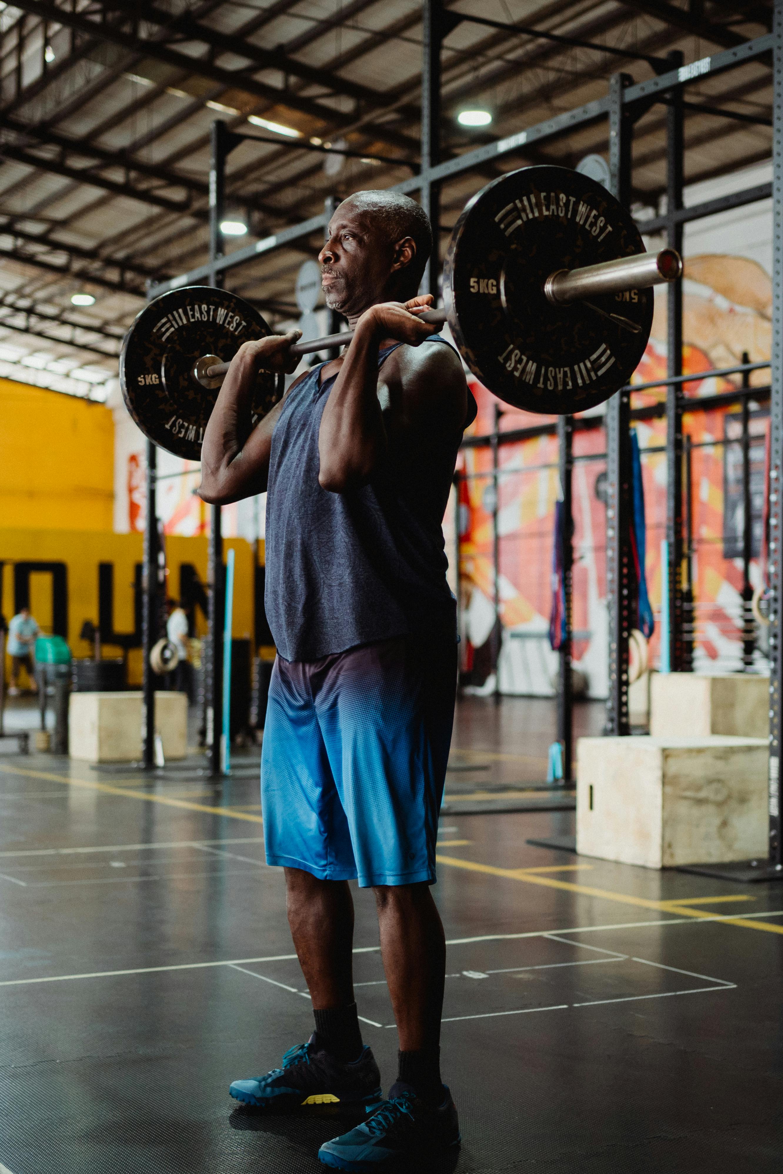 Runner lifting weights