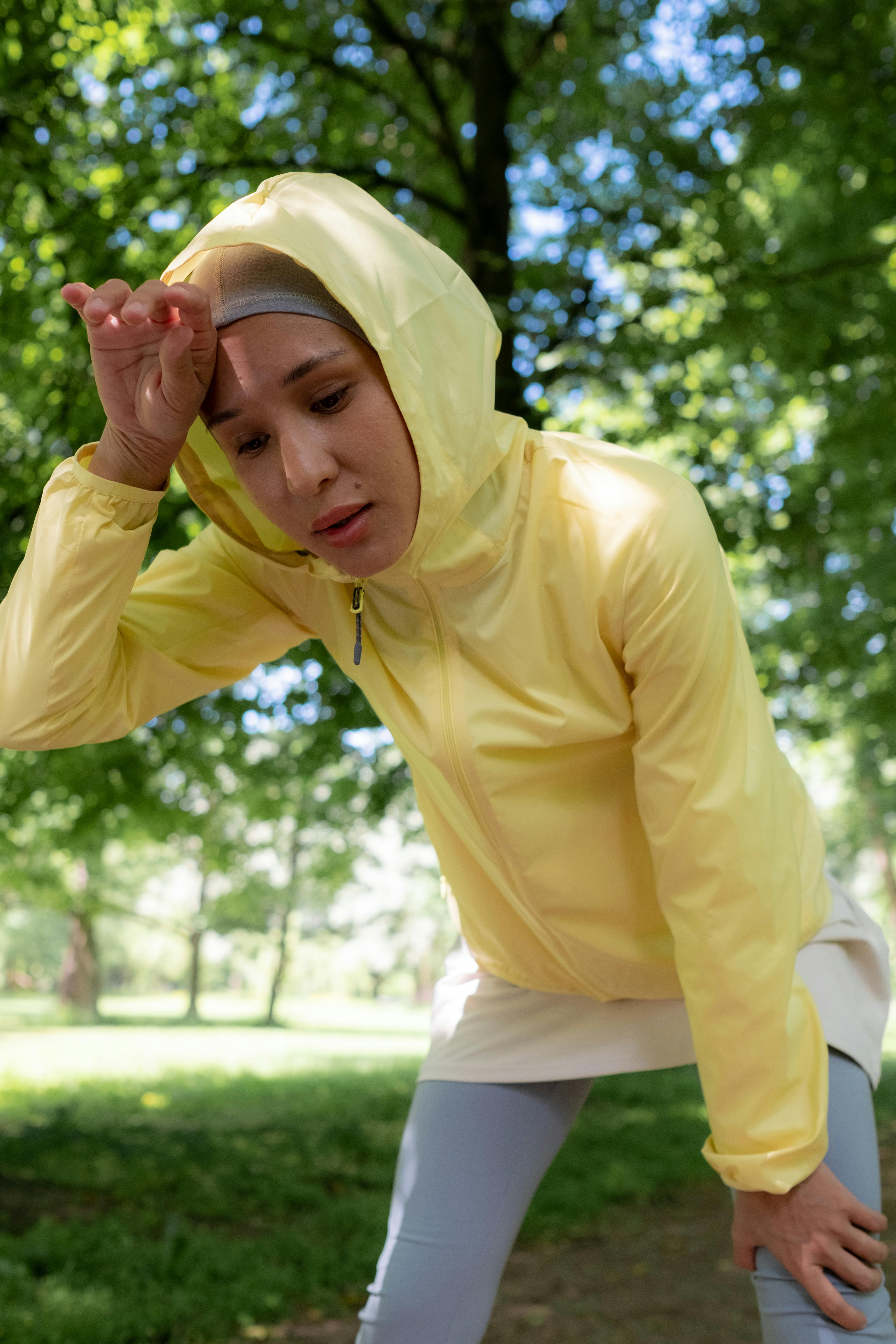 Woman gets tired while running